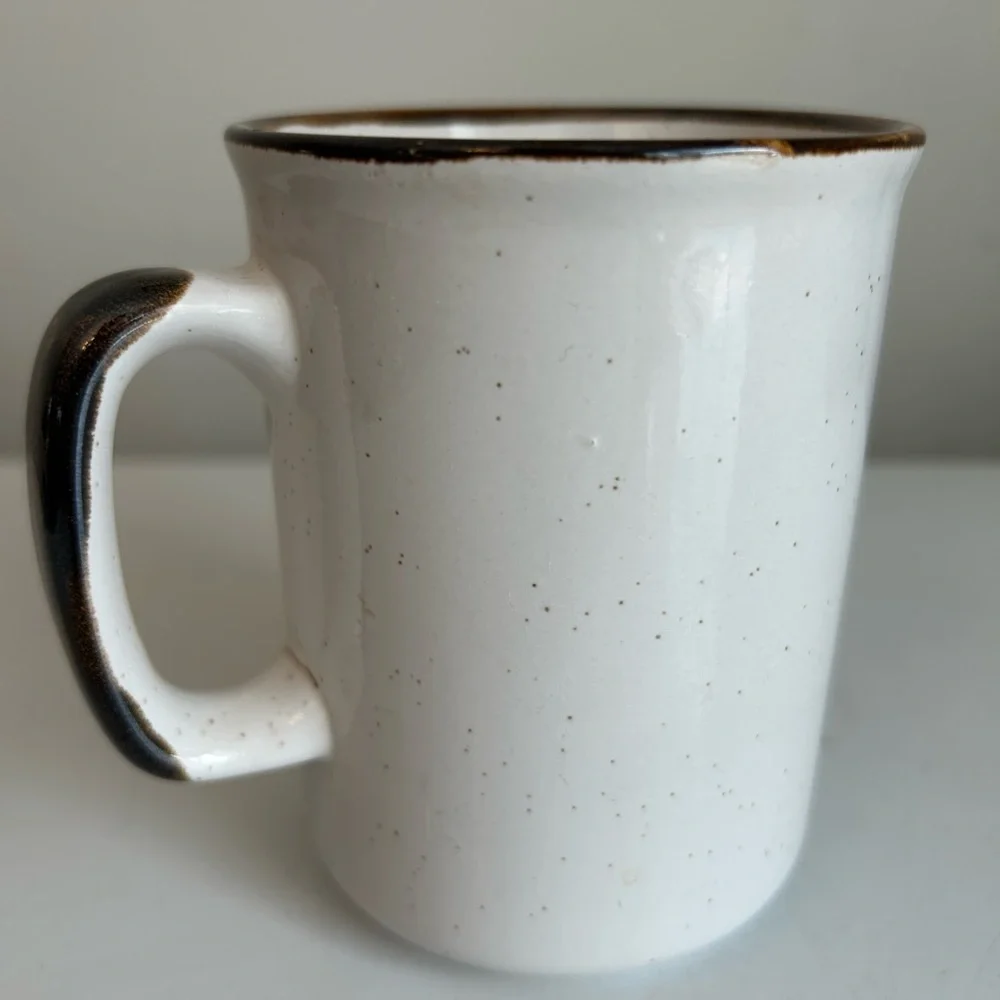 Vintage California Rainbow Pride‎ Coffee Cup 4 Inches 70’s Stoneware Rustic Boho